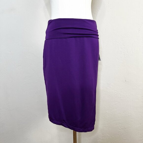 Athleta Seaside Fold Over Top Skirt Size XS Womens Wrap Pull On Knit Purple NEW - Picture 1 of 11